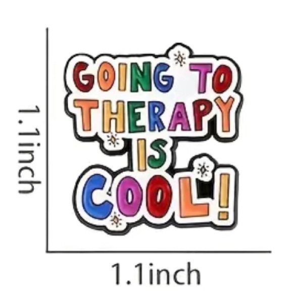 “Going to Therapy is Cool” Enamel Pin/ Brooch - Picture 2 of 2